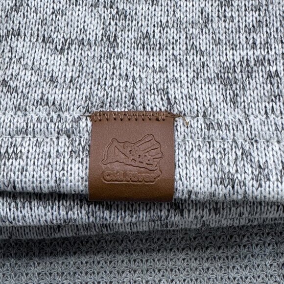 Old River Mens Size L Gray Speckled Quarter Zip Fleece Pullover Sweater Pocket - Picture 6 of 13